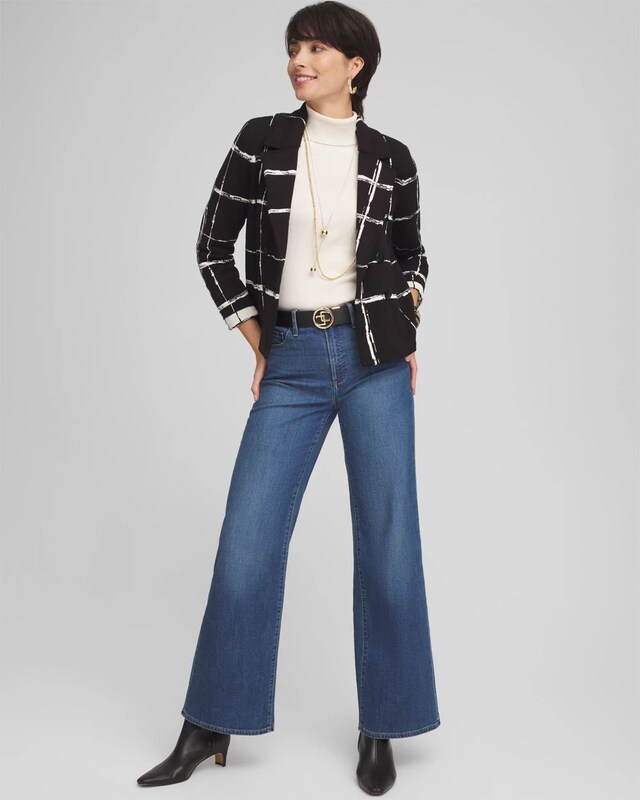 Cropped Double-Breasted Sweater Blazer - image 2